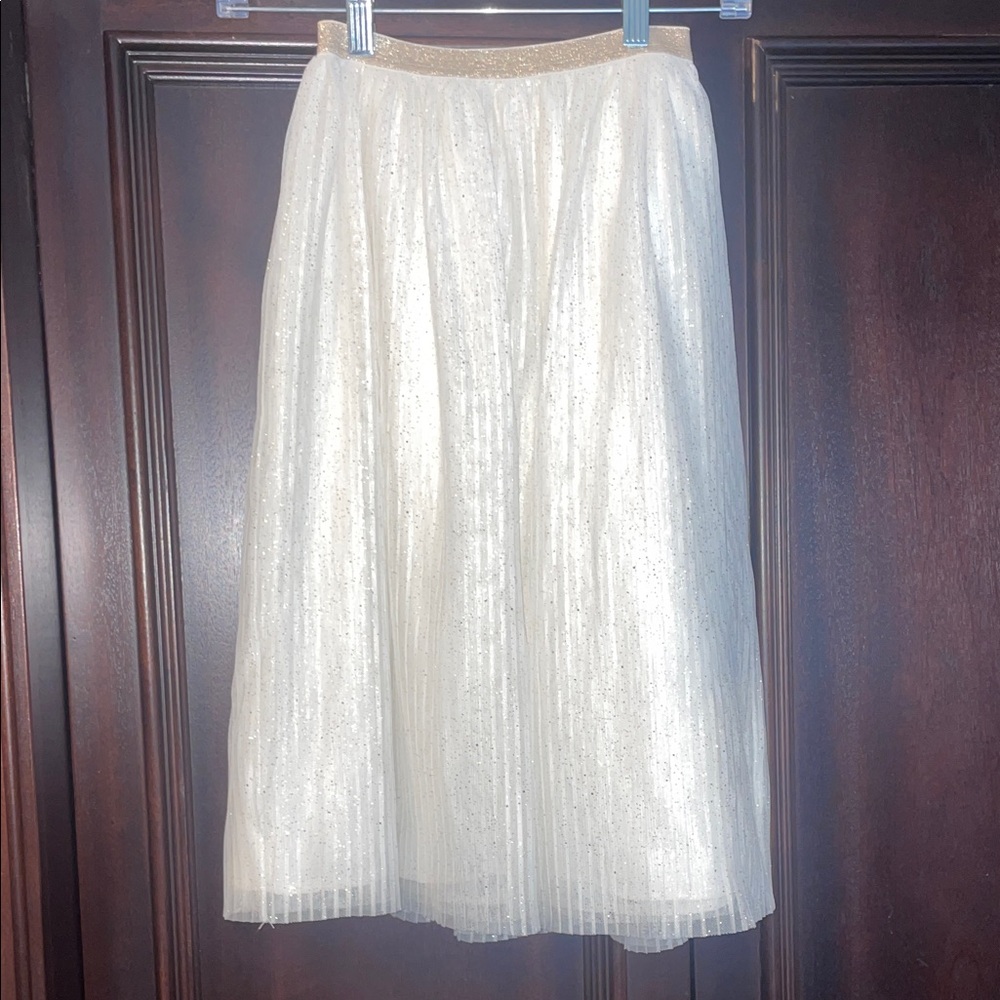 Cat & Jack Shimmering Cream Midi Skirt